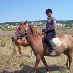 With Horse Galia in the Bulgarian Landscape